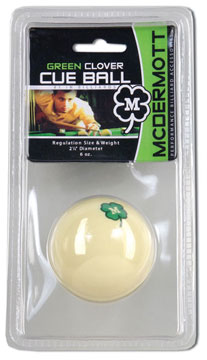 Green Clover Cue Ball - Click Image to Close